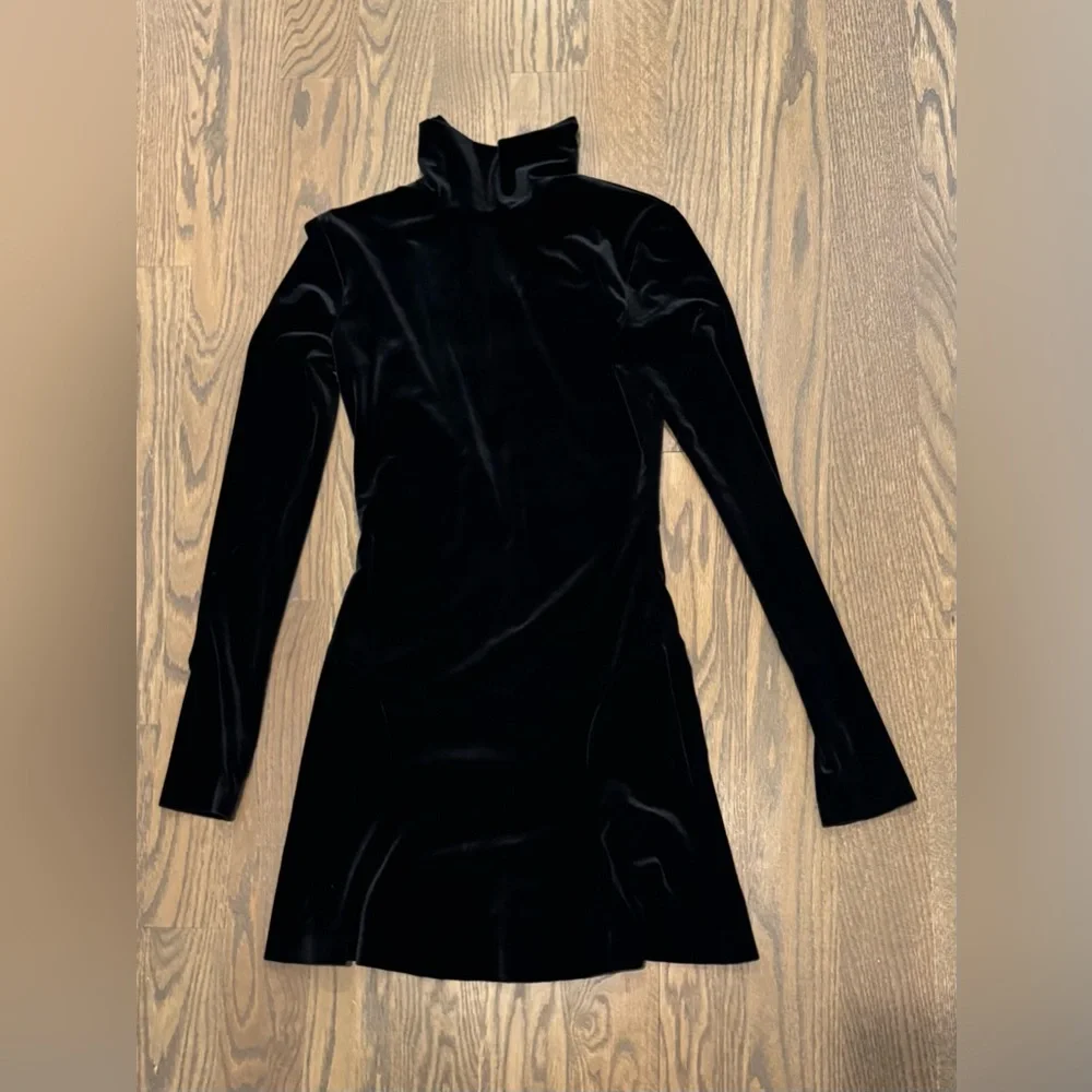 Long Sleeve Turtleneck Fishtail Mini Dress - Picture 7 of 11